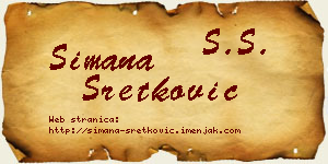 Simana Sretković vizit kartica